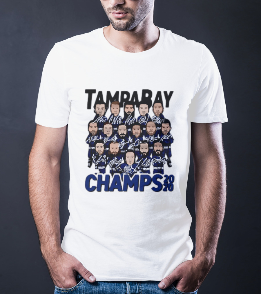 Tampa Bay Champs 2020 Hockey Team Players Signatures T-Shirt