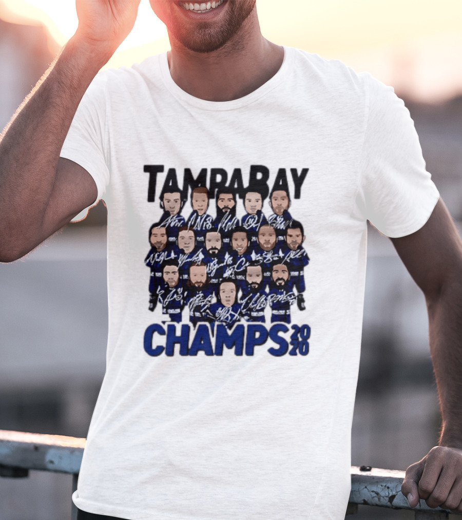 Tampa Bay Champs 2020 Hockey Team Players Signatures T-Shirt