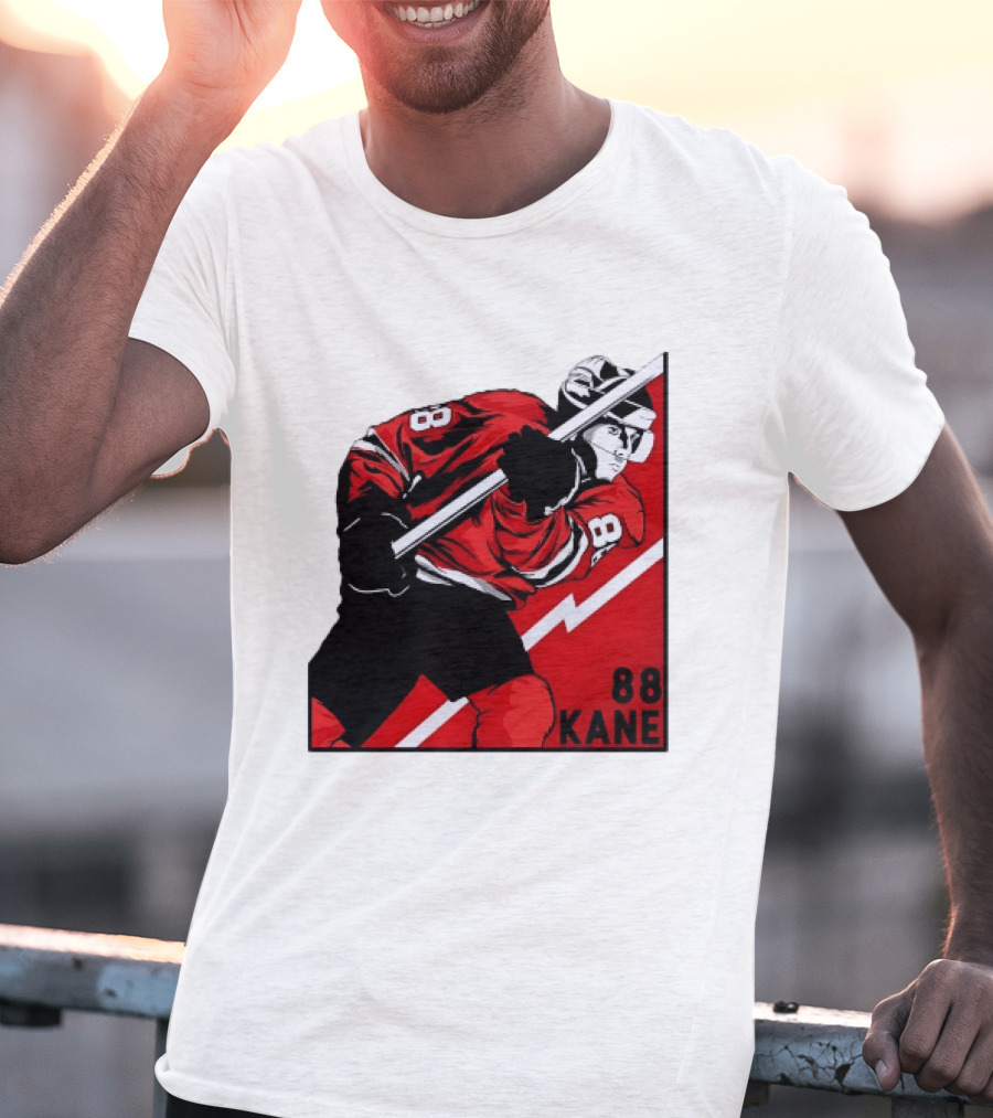 Patrick Kane 88 Chicago Blackhawks Ice Hockey Player Action T-Shirt