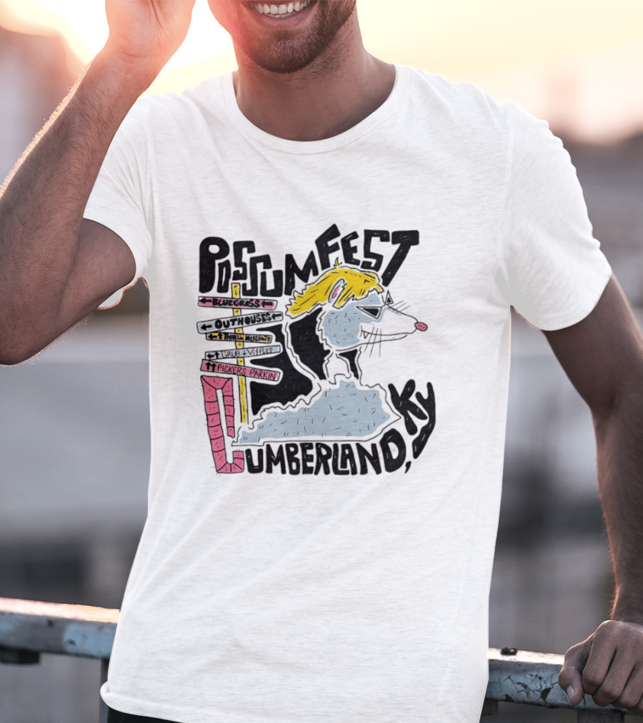 Possumfest Cumberland KY Bluegrass Festival Picken Parkin Fun Map T-Shirt