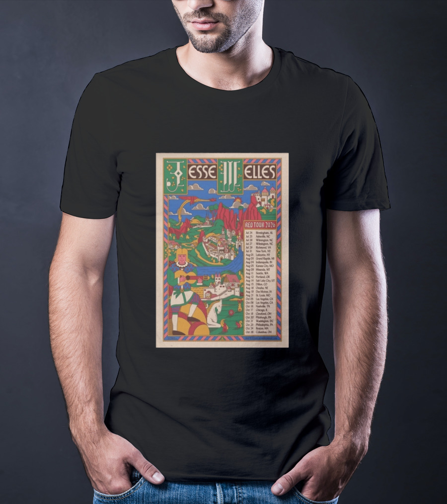 Jesse Welles Red Tour 2026 Cities And Dates T-Shirt