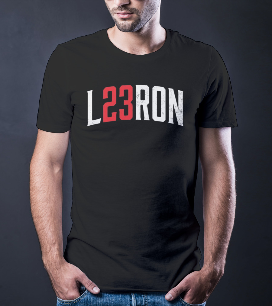 L23Ron Distressed LeBron James NBA Basketball T-Shirt