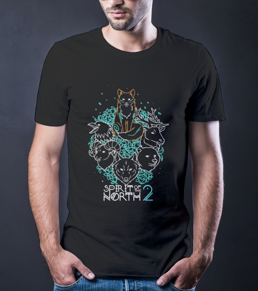 Spirit Of The North 2 Animal Forest Wildlife Fox Bear Deer Wolf T-Shirt