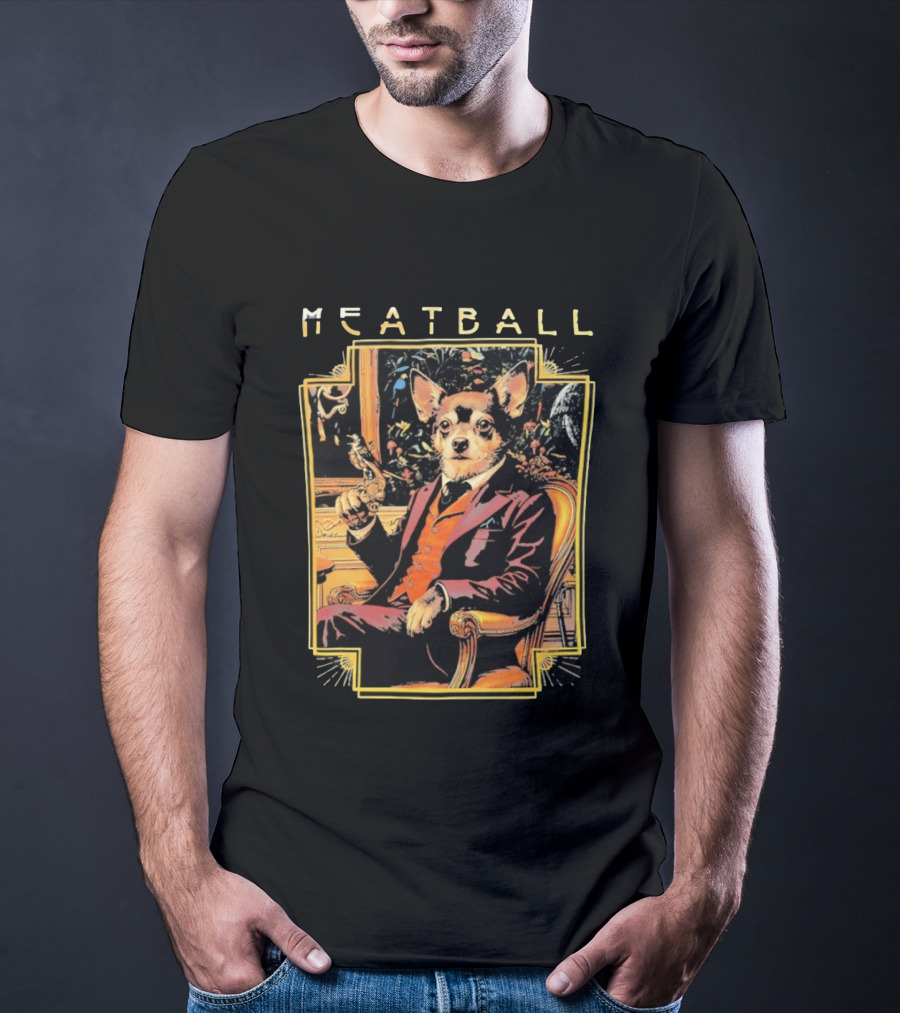 Meatball Chihuahua In Classic Suit Smoking Dapper T-Shirt