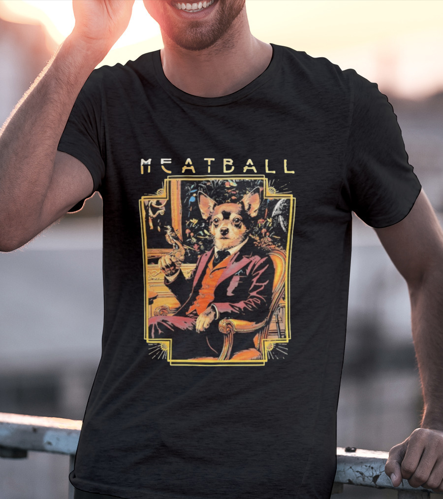 Meatball Chihuahua In Classic Suit Smoking Dapper T-Shirt