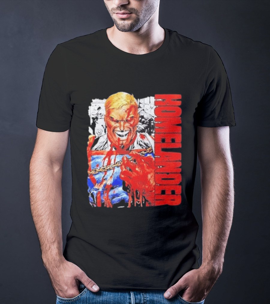 Homelander The Boys Superhero Cartoon Blood Splattered Image T-Shirt