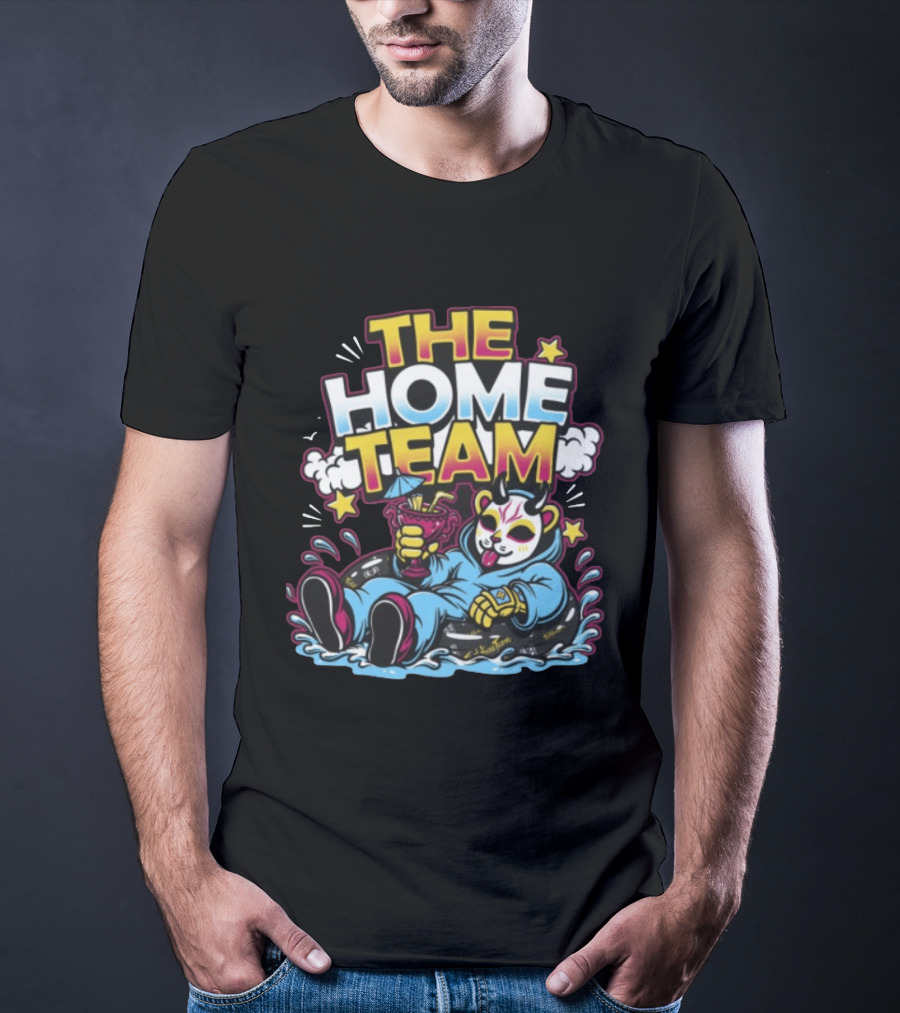 The Home Team Pool Party Eris Floating Demon With Drink T-Shirt