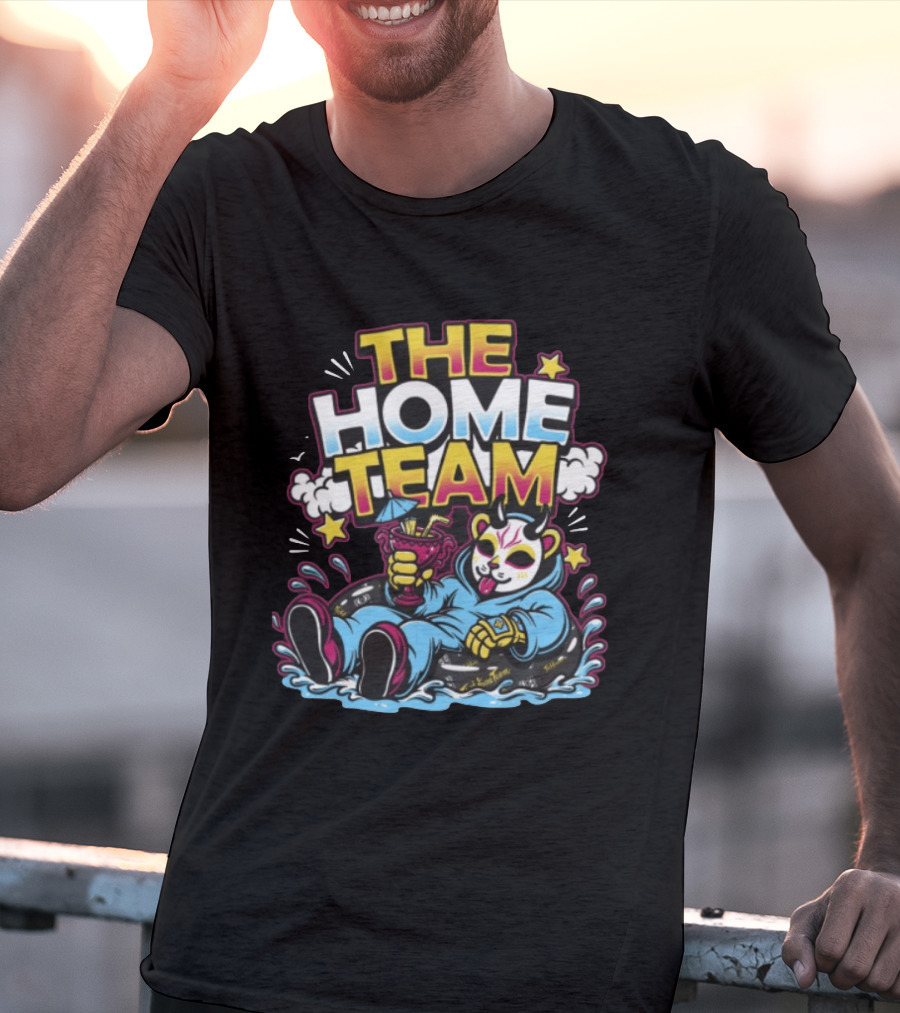 The Home Team Pool Party Eris Floating Demon With Drink T-Shirt