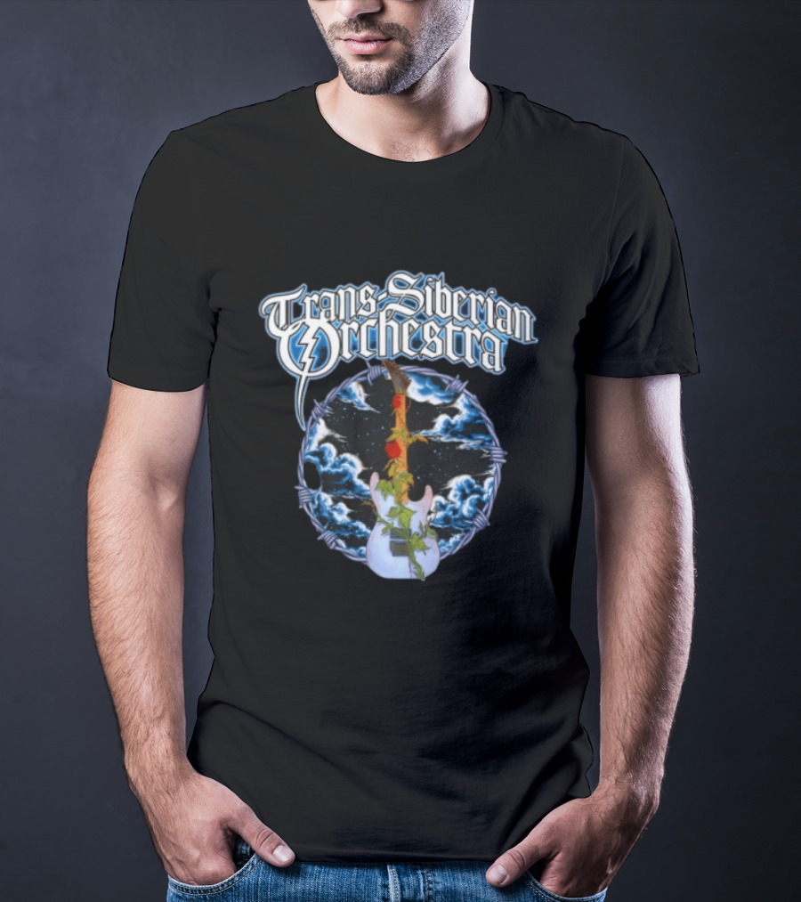 Trans Siberian Orchestra Cloud Guitar With Barbed Wire And Roses T-Shirt