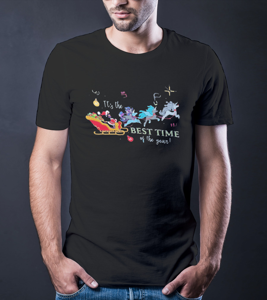 It's The Best Time Of The Year Christmas Unicorn Sleigh T-Shirt