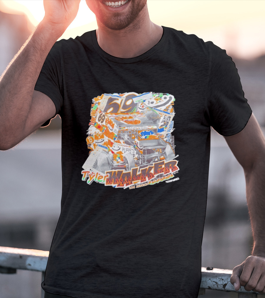 Tyler Walker No69 Sprint Car Puppets Los Angeles California T-Shirt