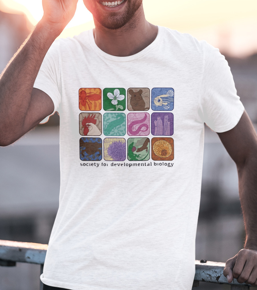 Society For Developmental Biology Organism Insect Flower Rodent Fish Chicken Worm Frog Cells T-Shirt