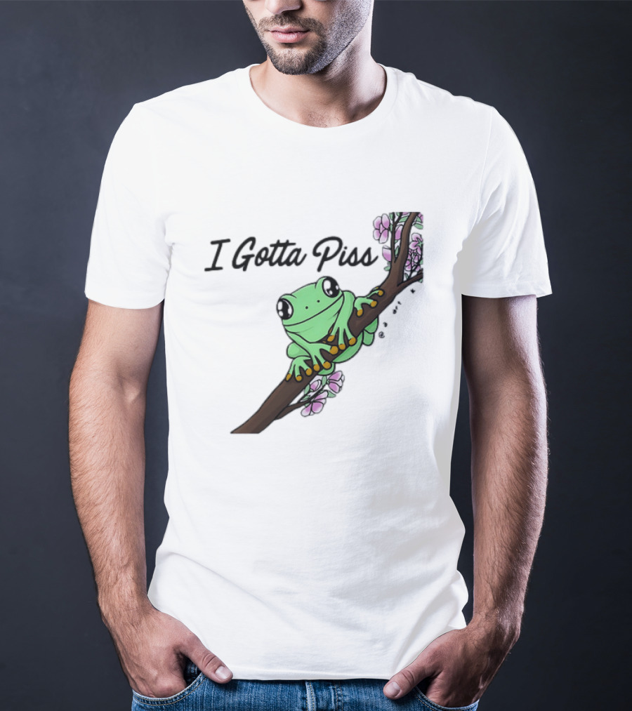 I Gotta Piss Frog On Branch With Flowers T-Shirt
