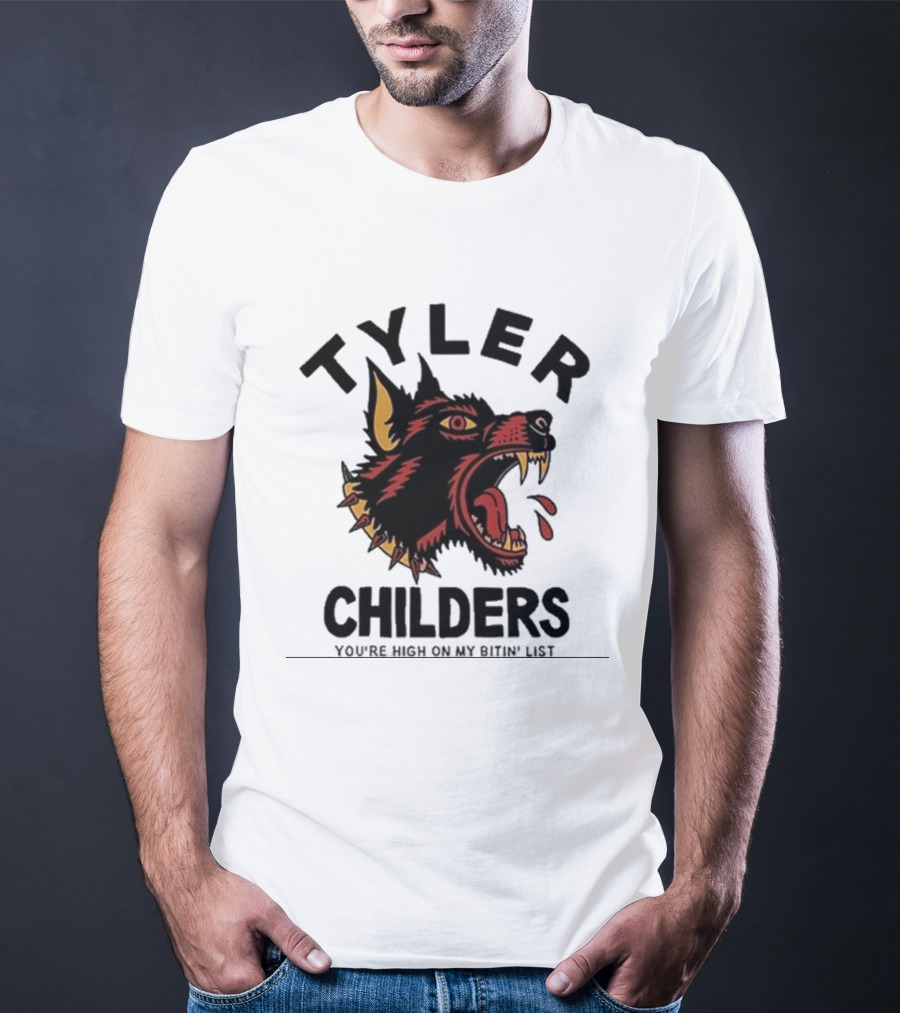 Tyler Childers You're High On My Bitin' List Wolf Head Spike Collar T-Shirt
