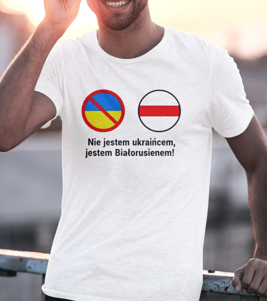 Nie Jestem Ukraińcem Jestem Białorusienem Symbol Z Flagi T-Shirt