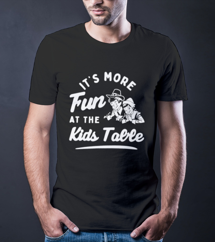 It's More Fun At The Kids Table Little Pilgrim Children Thanksgiving T-Shirt