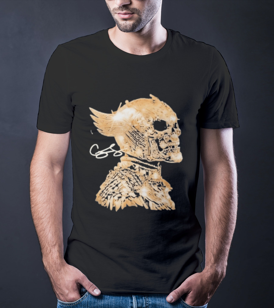 Chris Brown Gold Skull Breezy Wings And Feathers T-Shirt