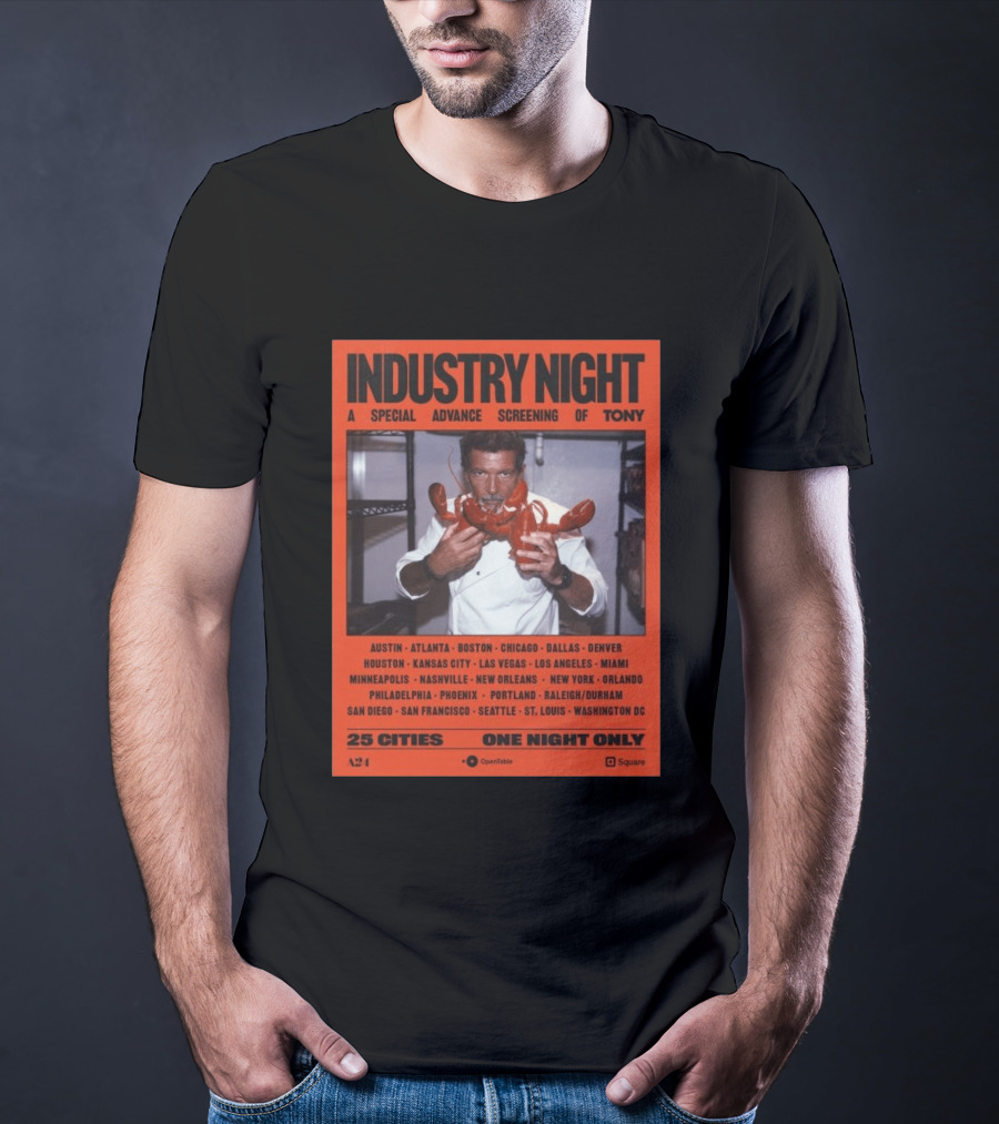 Industry Night A Special Advance Screening Of Tony Live 25 Cities One Night Only T-Shirt