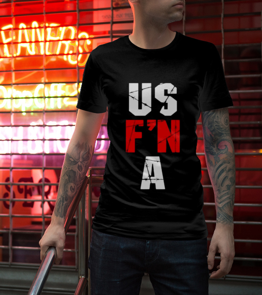 United States US F N A Barbed Wire T-Shirt