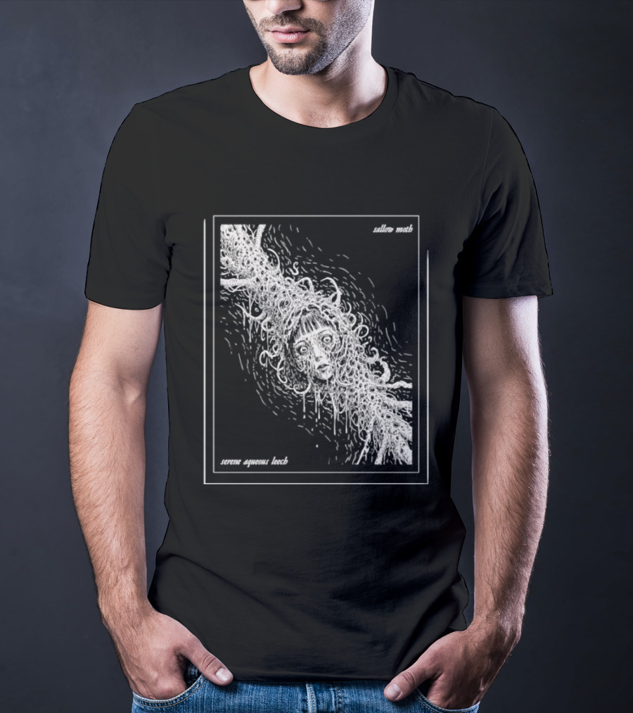 Sallow Moth Serene Aqueous Leech Surreal Horror Waveform T-Shirt
