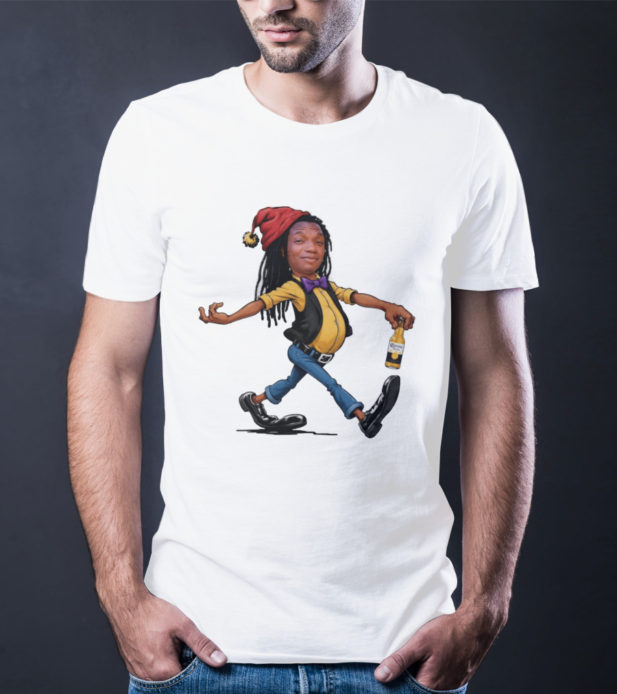Caricature Man With Dreadlocks Holding Corona Extra Beer T-Shirt
