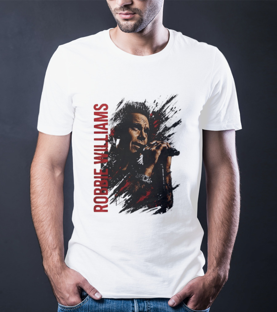 Robbie Williams Pop Star Singer Microphone Performance T-Shirt