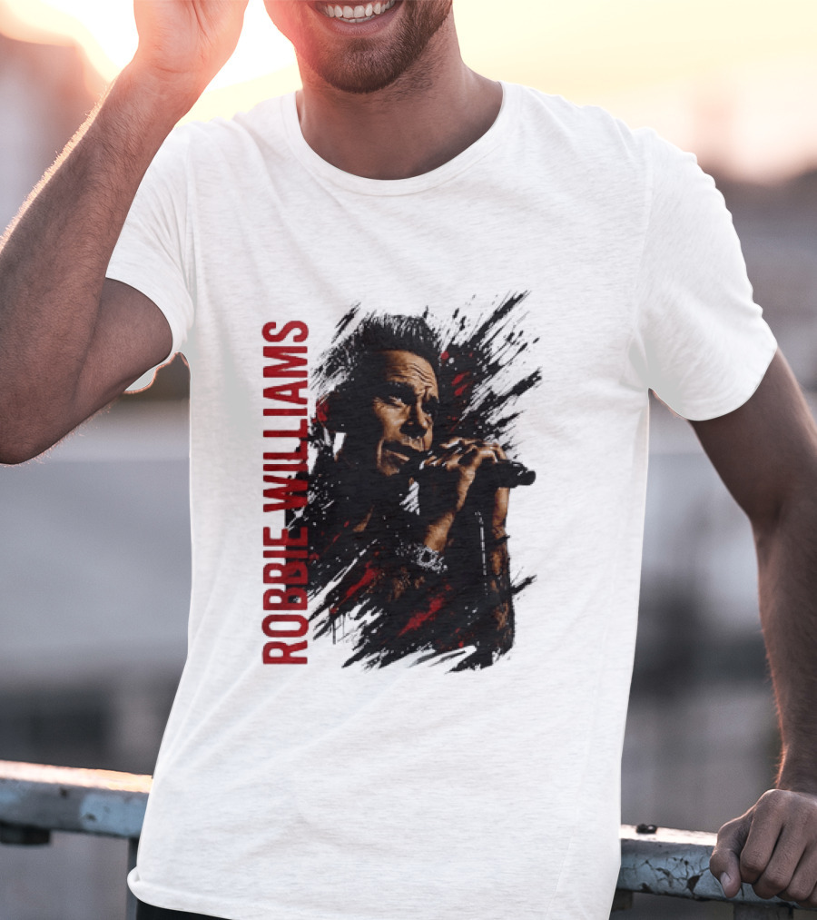 Robbie Williams Pop Star Singer Microphone Performance T-Shirt
