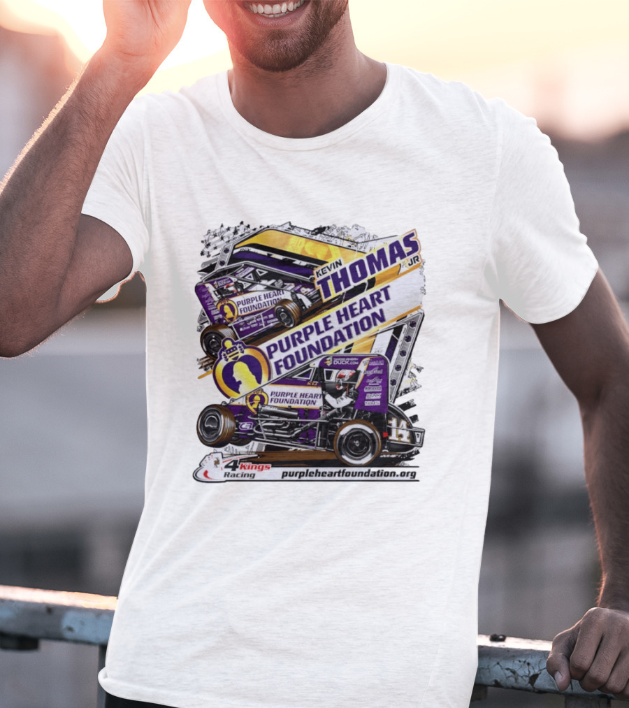 Kevin Thomas Jr Purple Heart Foundation Sprint Car 4 Kings Racing T-Shirt