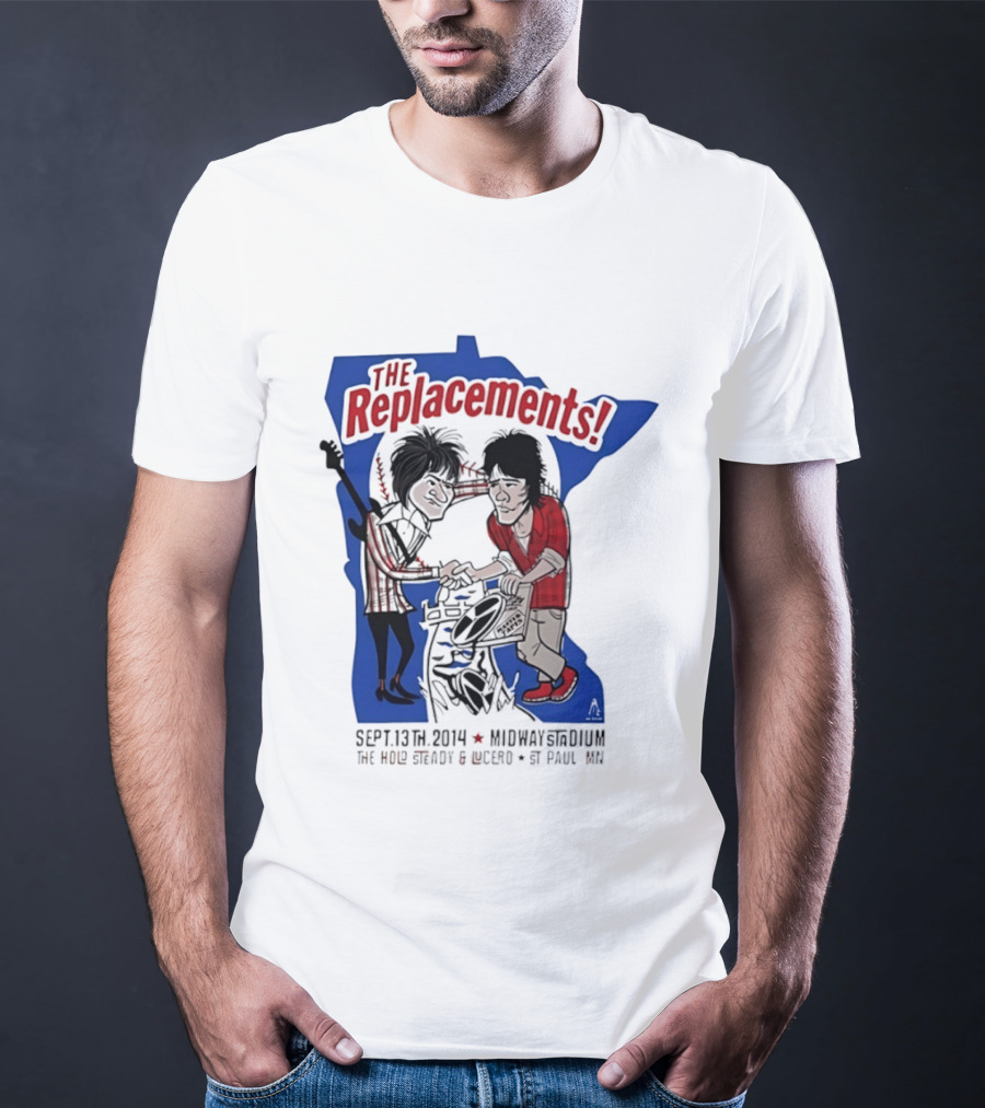The Replacements Midway Stadium Concert Sept 13 2014 Featuring The Hold Steady Lucero St Paul MN T-Shirt