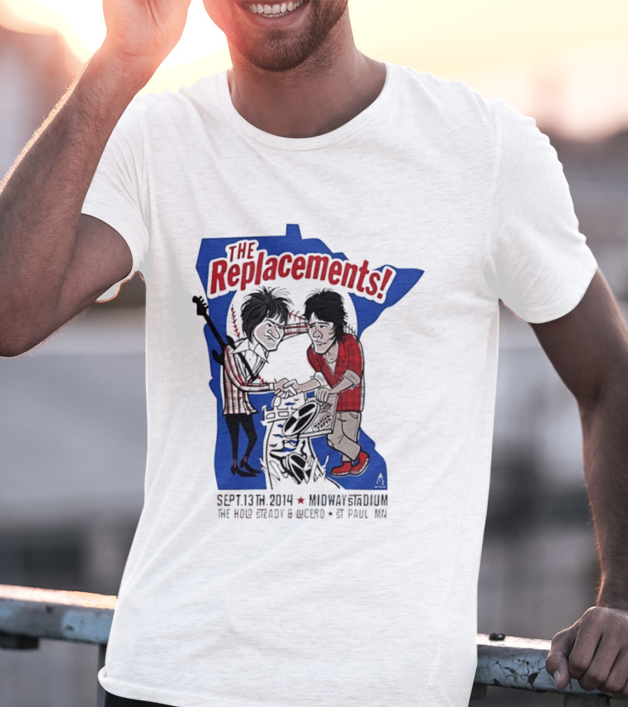 The Replacements Midway Stadium Concert Sept 13 2014 Featuring The Hold Steady Lucero St Paul MN T-Shirt