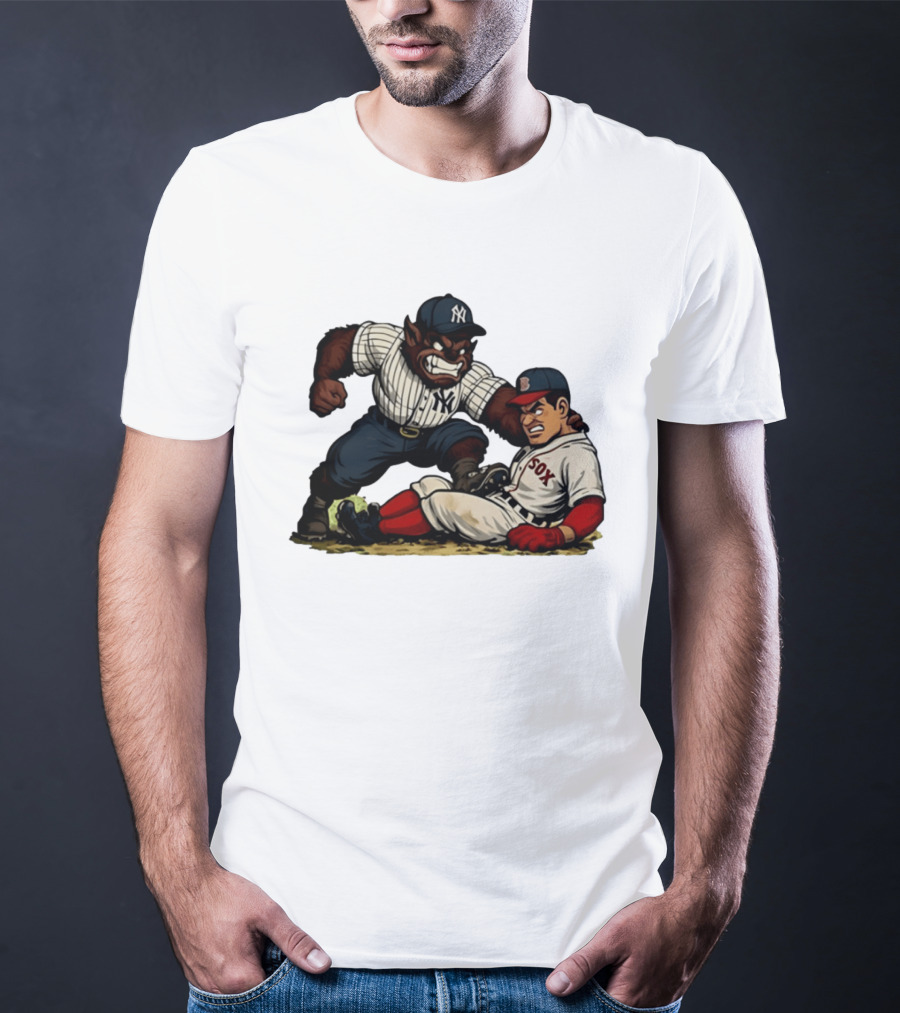 New York Yankees Werewolf Vs Boston Red Sox Player Showdown T-Shirt