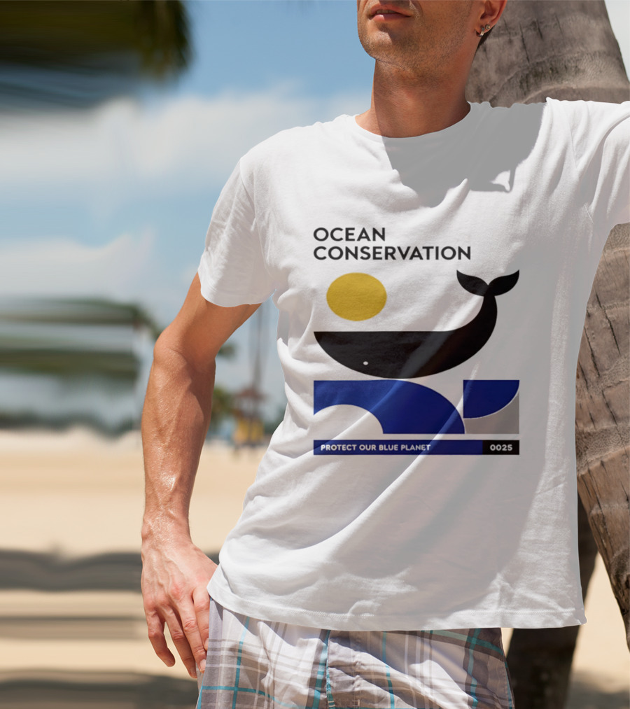 Ocean Conservation Whale Graphic Protect Our Blue Planet T-Shirt