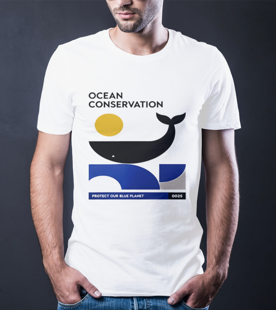Ocean Conservation Whale Graphic Protect Our Blue Planet T-Shirt