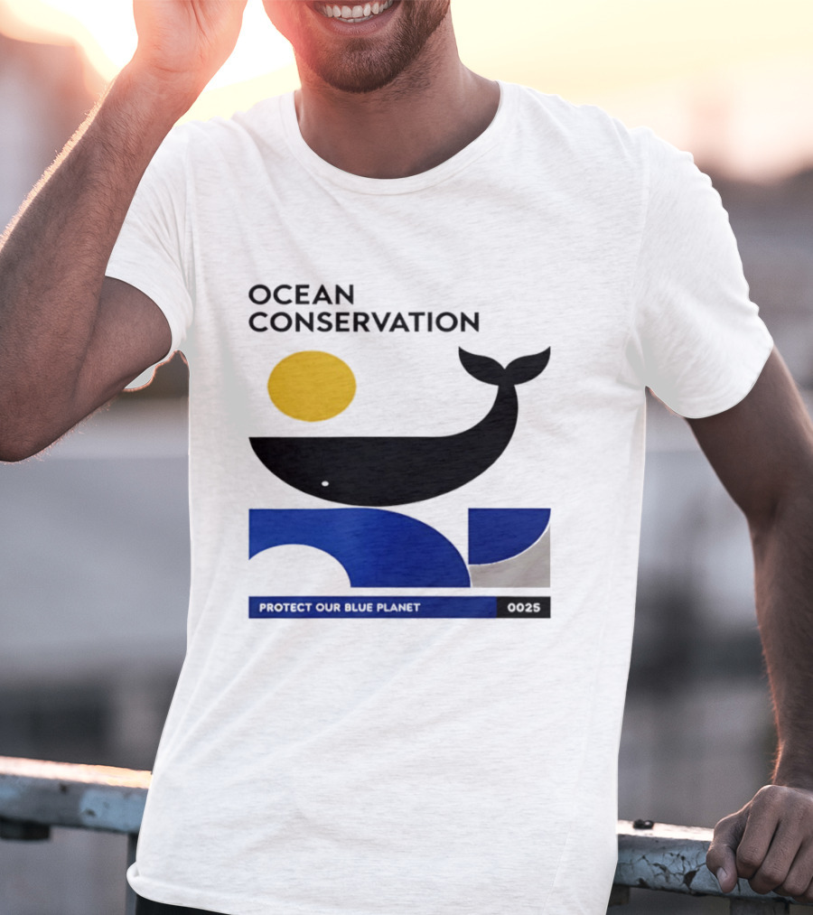 Ocean Conservation Whale Graphic Protect Our Blue Planet T-Shirt