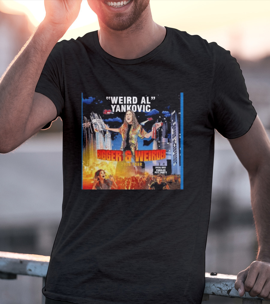 Weird Al Yankovic Bigger & Weirder 2026 Tour Special Guest Puddles Pity Party T-Shirt