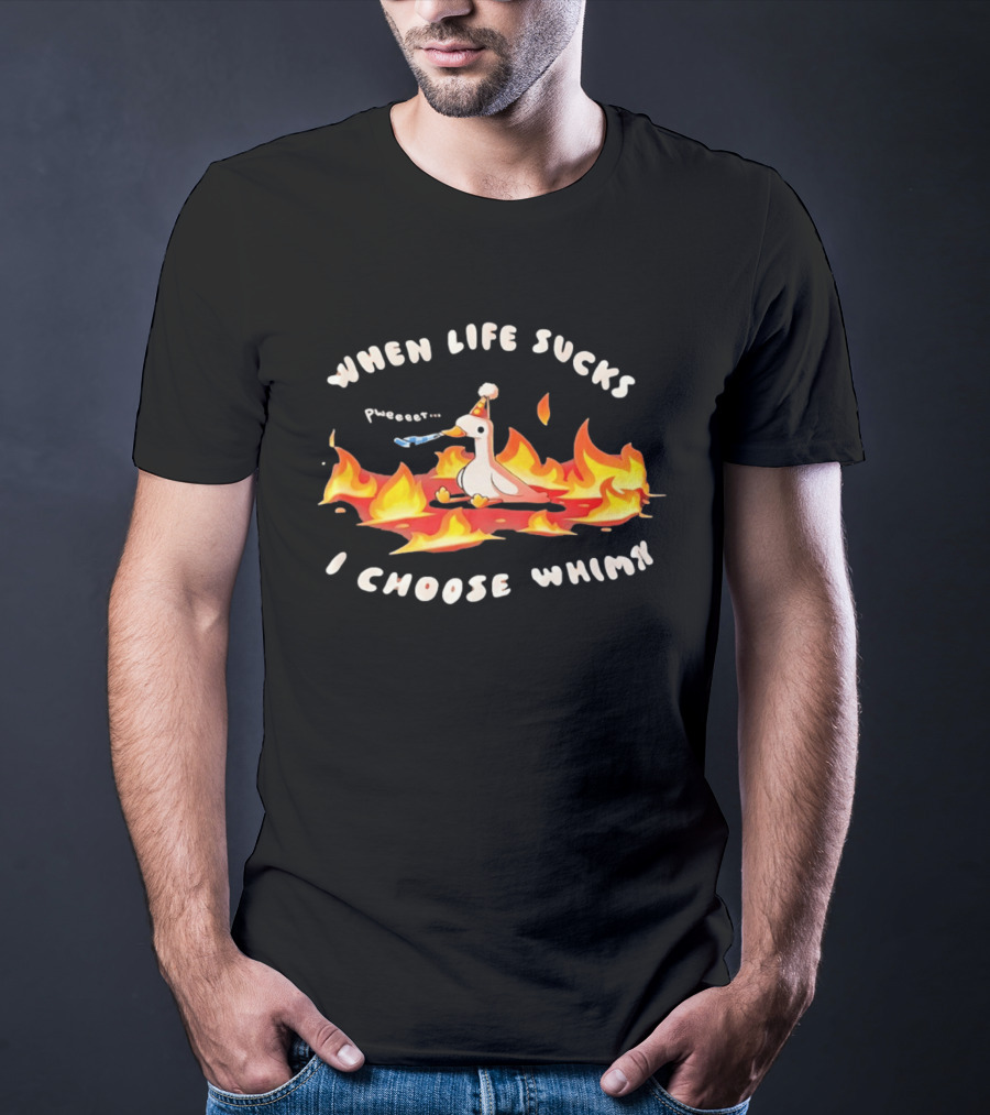 When Life Sucks I Choose Whimsy Duck Party Hat Fire Peep Peep T-Shirt