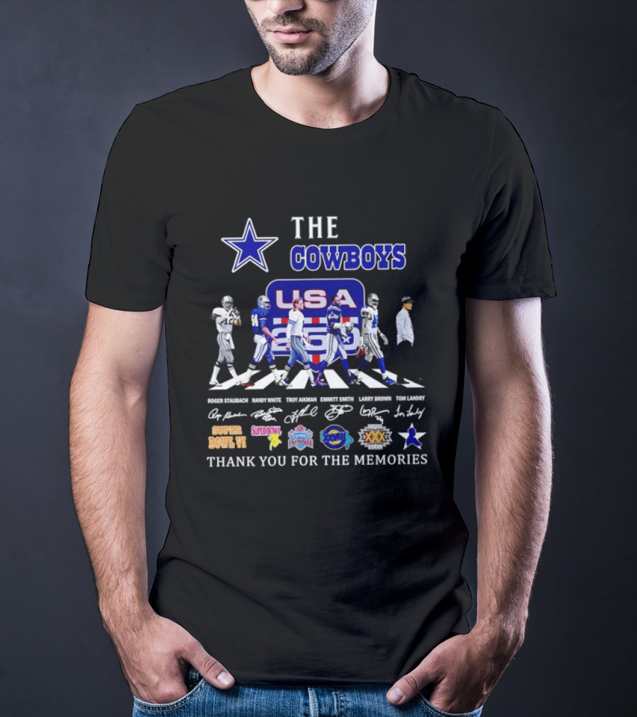 The Dallas Cowboys USA Abbey Road Super Bowl Thank You For The Memories T-Shirt