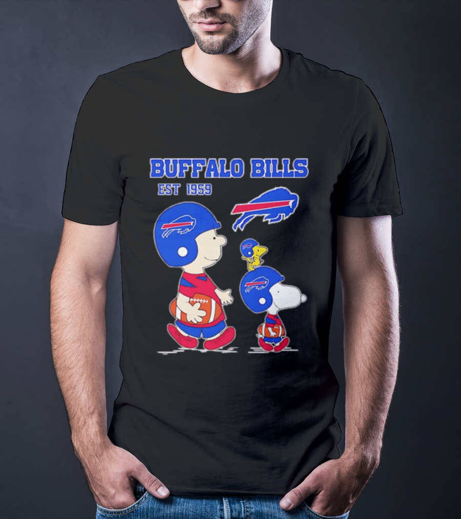 Buffalo Bills Est 1959 Charlie Brown Snoopy Peanuts Football Helmet T-Shirt