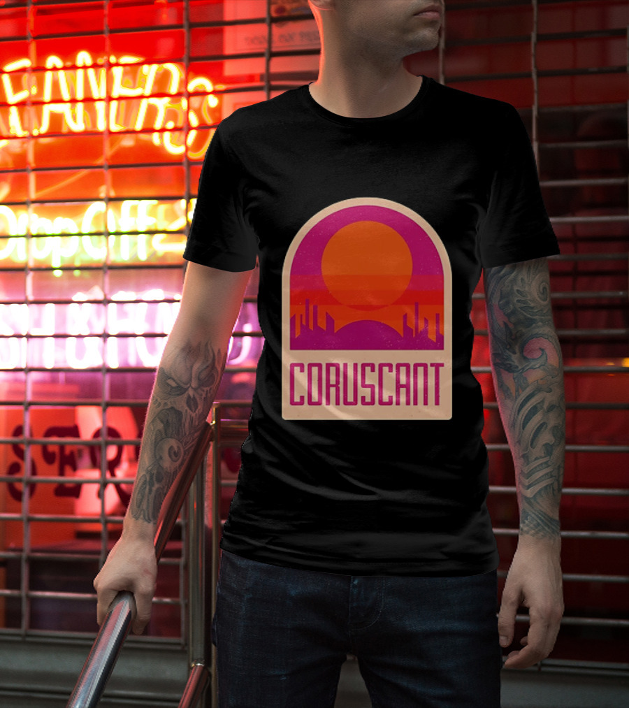 Coruscant Cityscape Star Wars Sci Fi Sunset Scene T-Shirt