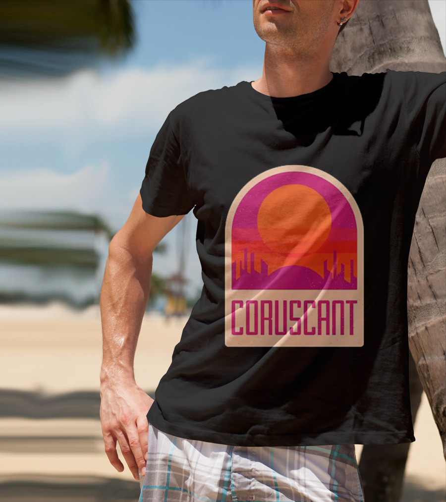 Coruscant Cityscape Star Wars Sci Fi Sunset Scene T-Shirt