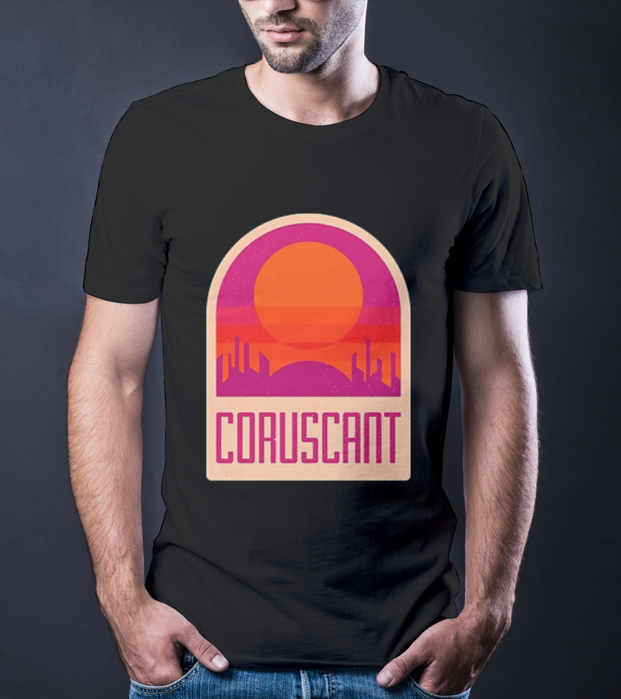 Coruscant Cityscape Star Wars Sci Fi Sunset Scene T-Shirt