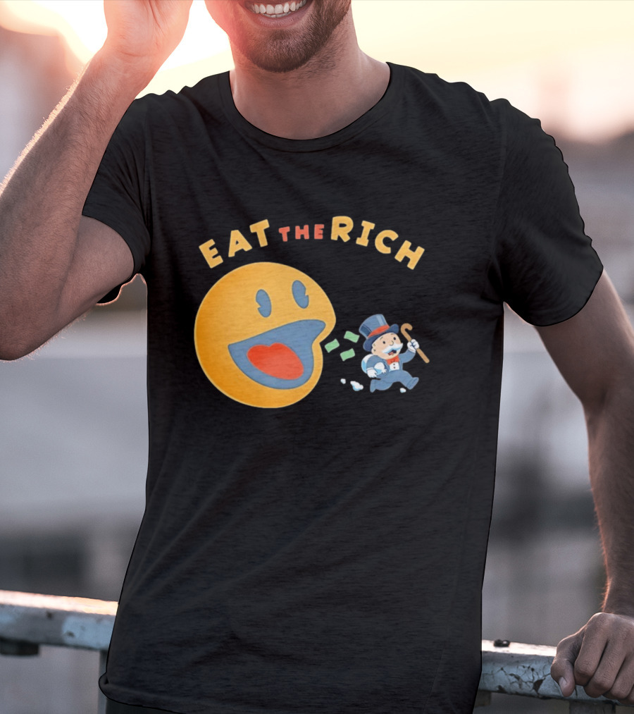 Eat The Rich Monopoly Man Pac Man Capitalism T-Shirt