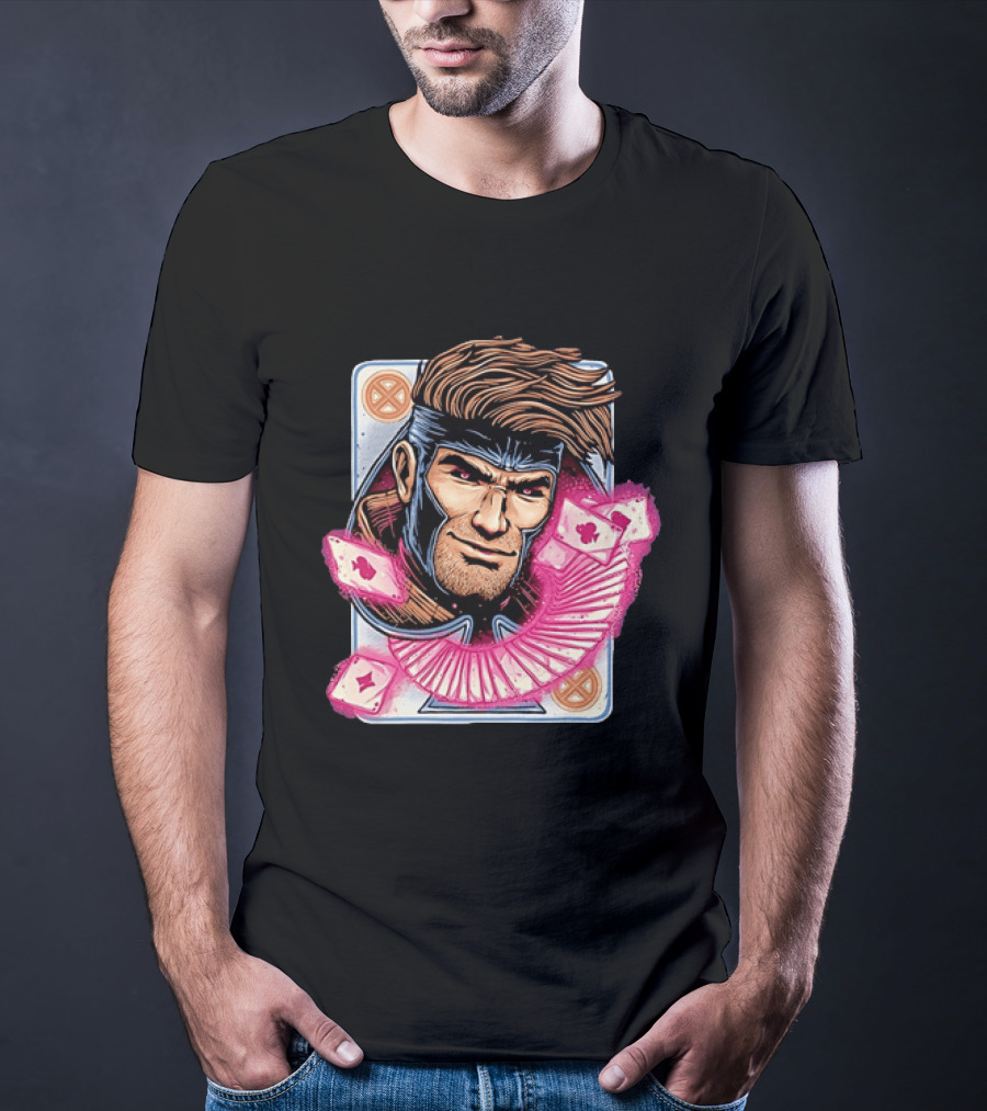 Marvel Gambit X Men Playing Card Super Hero T-Shirt