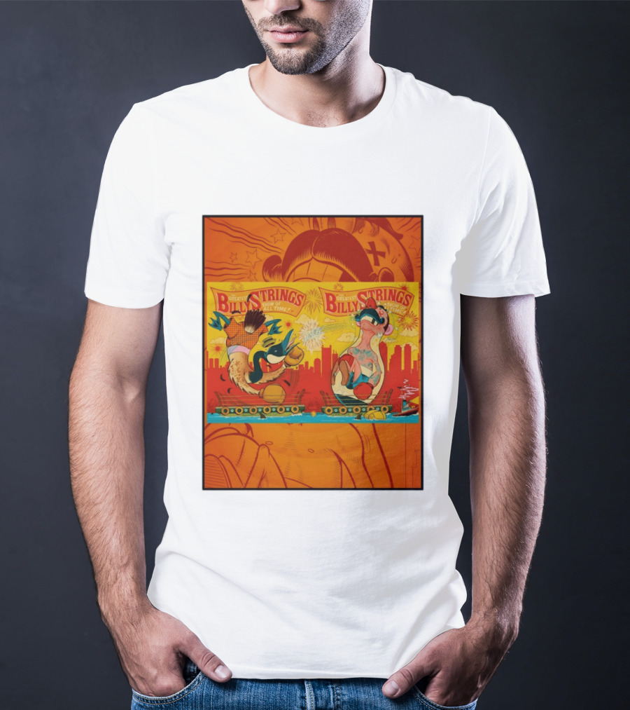 Billy Strings Greatest Show Of All Time Boxing Panels Playful Cartoon T-Shirt