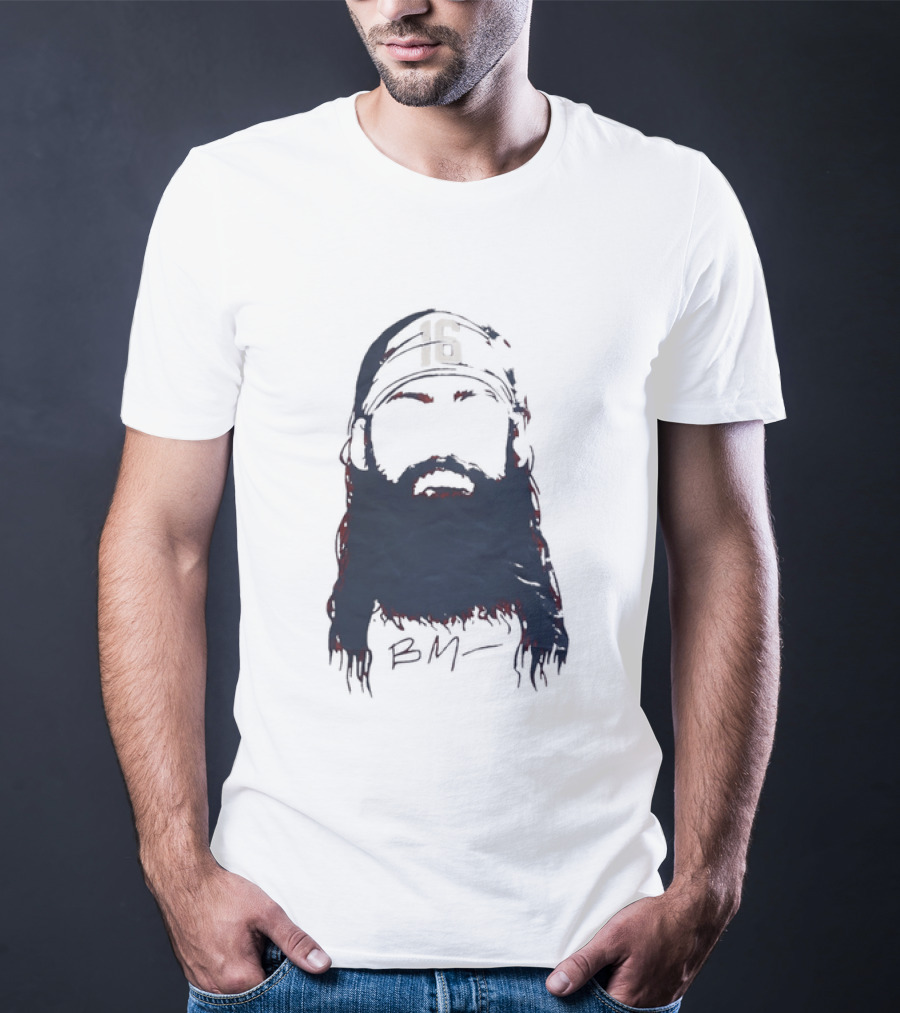 Brandon Marsh 16 Philadelphia Phillies Beard Silhouette BM Cap T-Shirt