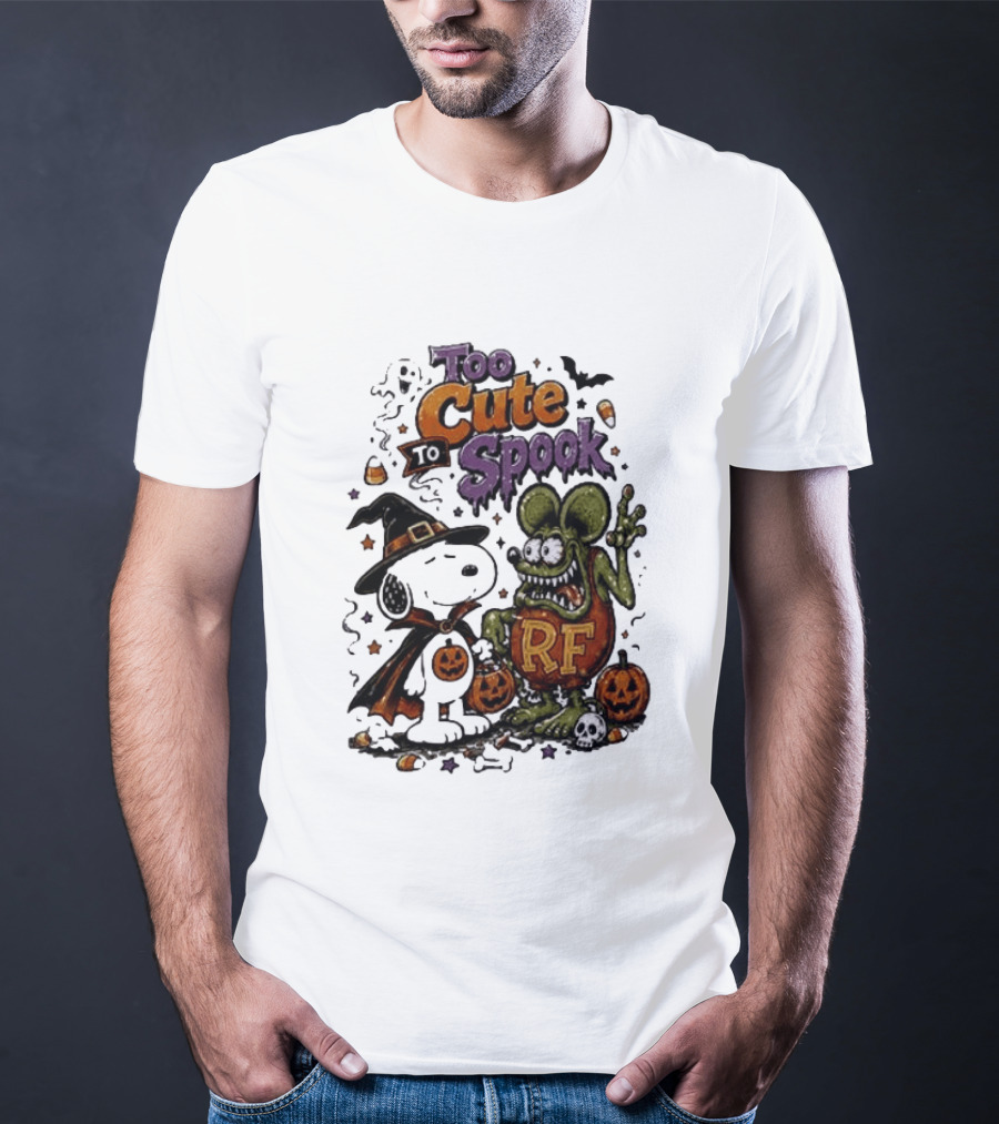 Too Cute To Spook Peanuts Snoopy X Rat Fink Halloween T-Shirt