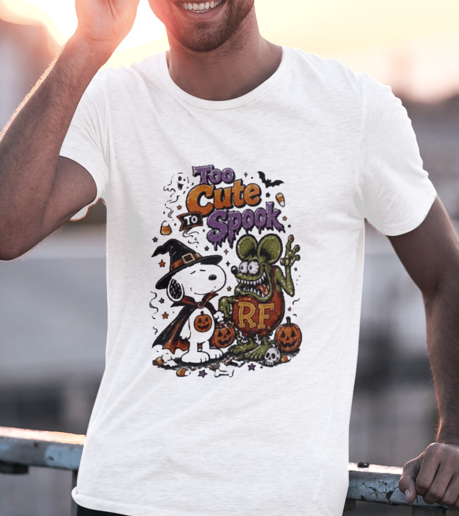 Too Cute To Spook Peanuts Snoopy X Rat Fink Halloween T-Shirt