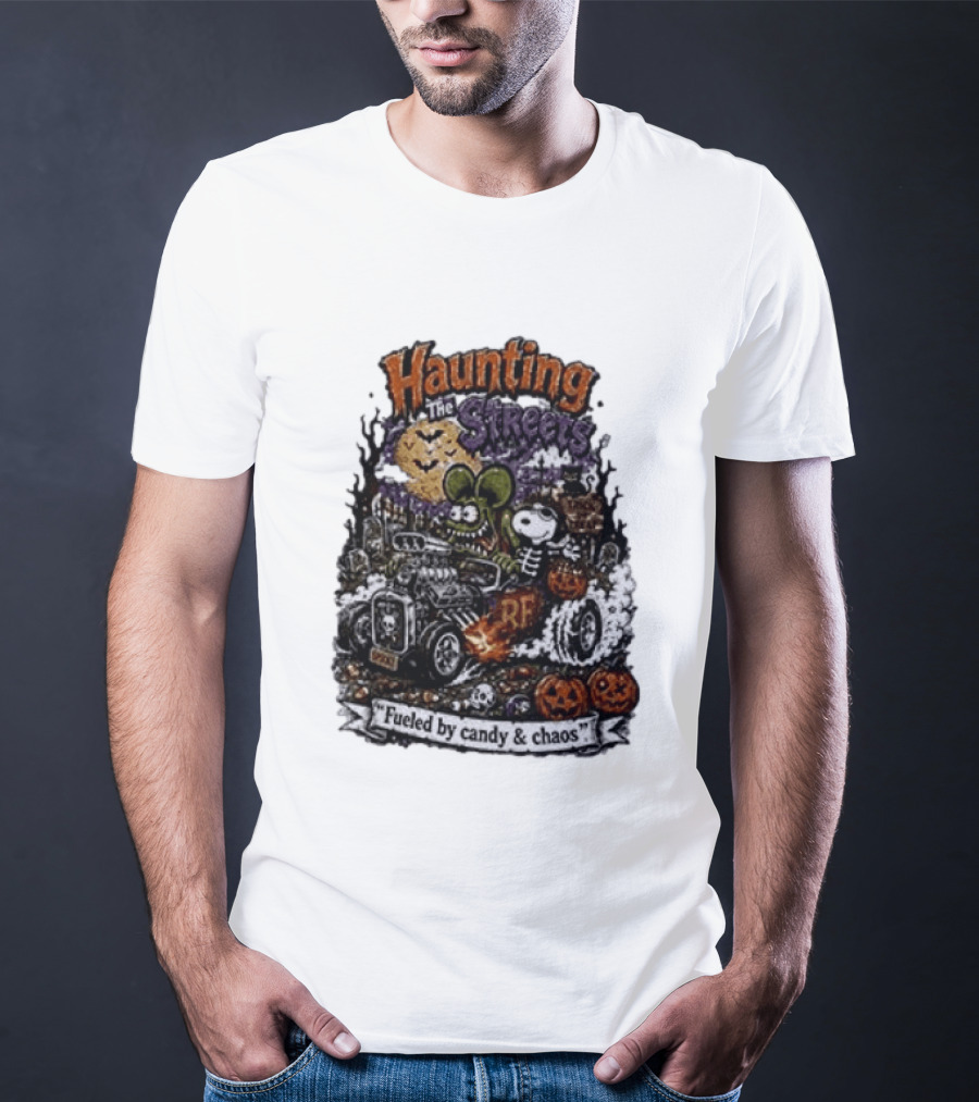 Peanuts Snoopy X Rat Fink Haunting The Streets Fueled By Candy & Chaos Halloween T-Shirt