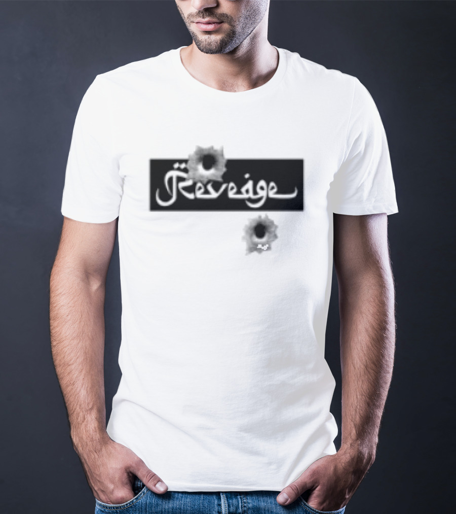 Revenge Arabic Text White Black Fusion T-Shirt