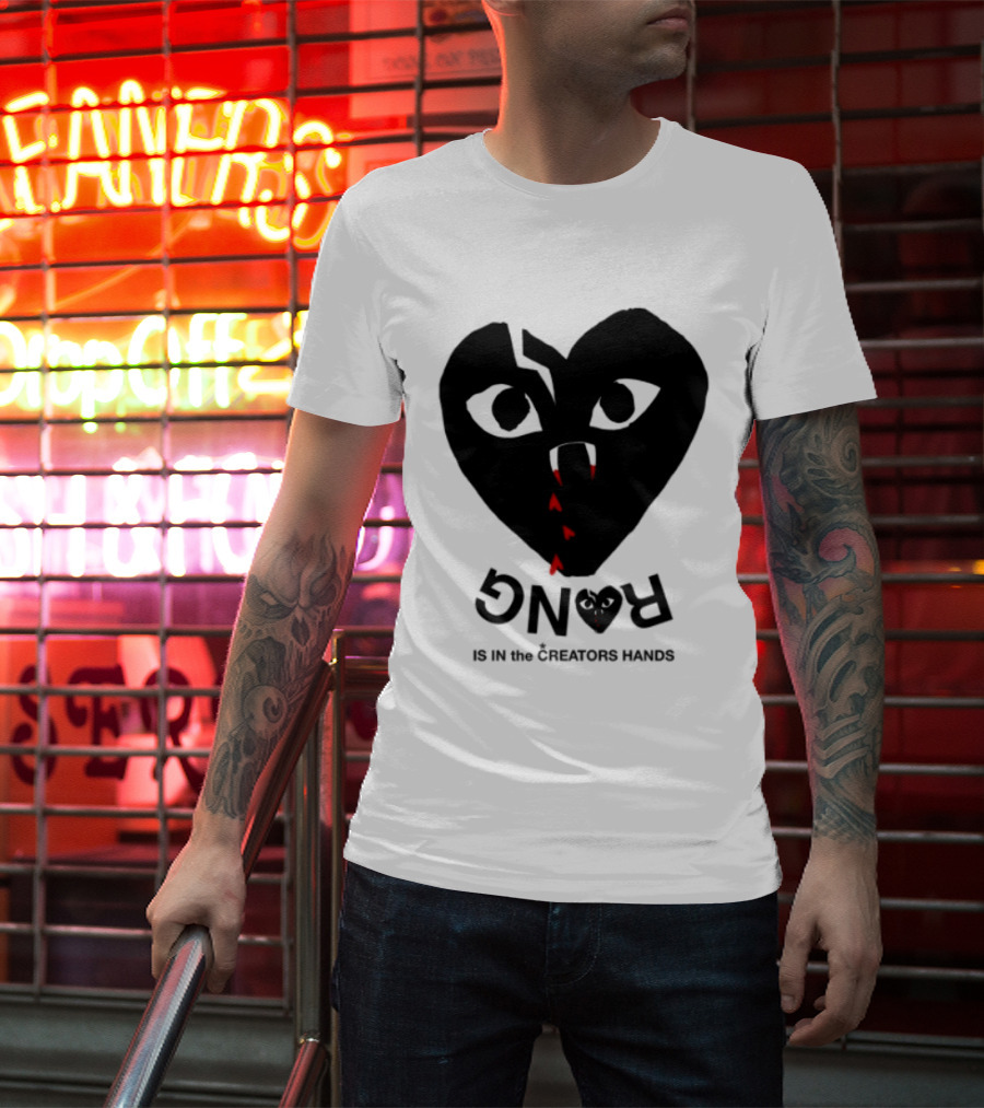 Revenge Store Rvg White Heart Eyes Fangs Red Drip T-Shirt